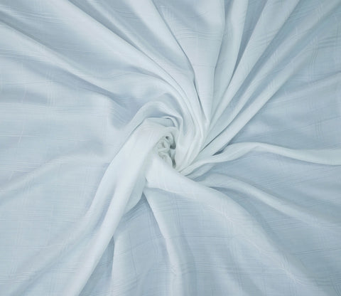 Dobby Checks Organic Bamboo 300 TC 2 Pillowcases and 1 Fitted Bedsheet (White, King Size)
