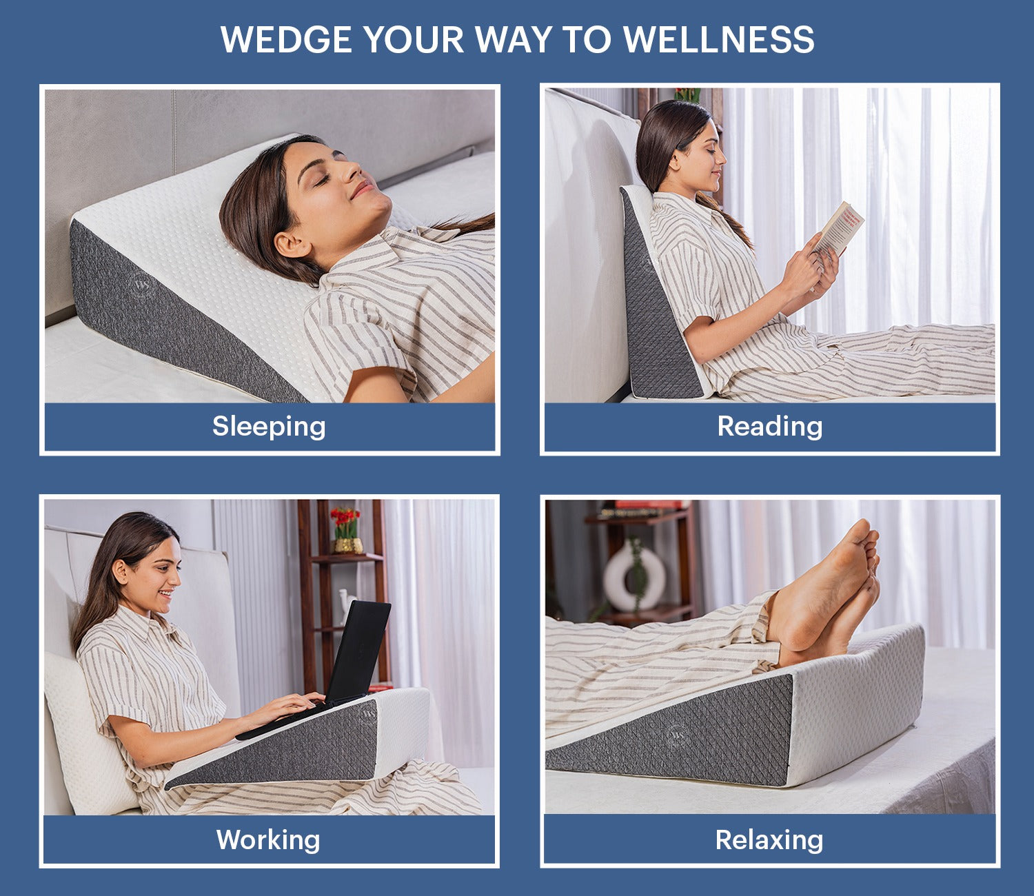 Mountmist Memory Foam Wedge Pillow for Sleeping & Acid Reflux Relief, Orthopedic Wedge Cushion with Removalbe Cover for Leg Elevation