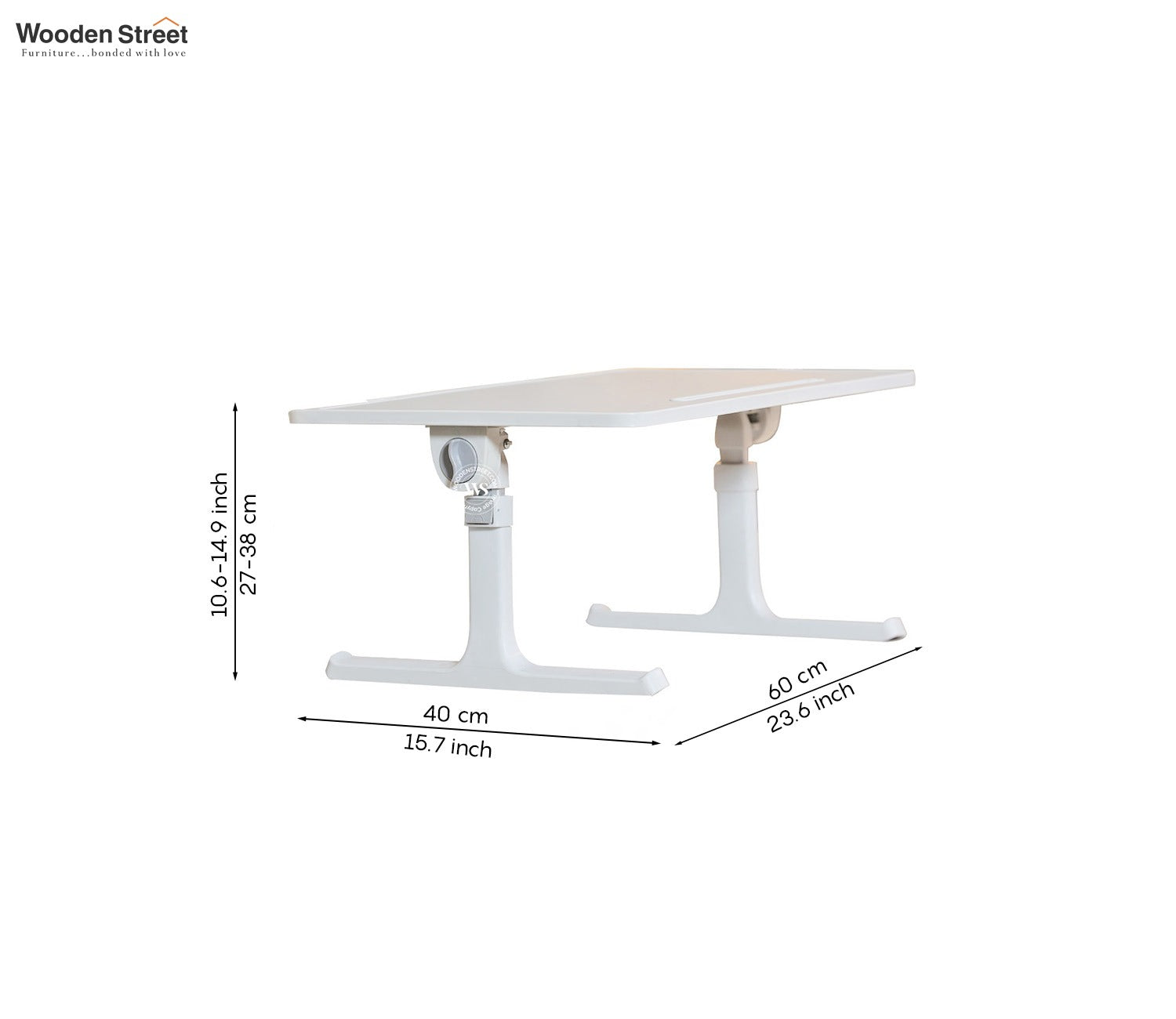 Nerdy Height Adjustable and Foldable Engineered Wood Breakfast, Study and Laptop Table (White)