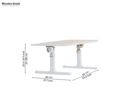 Nerdy Height Adjustable and Foldable Engineered Wood Breakfast, Study and Laptop Table (White)