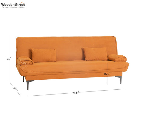 Domus Premium Fabric Sofa Cum Bed (Orange)