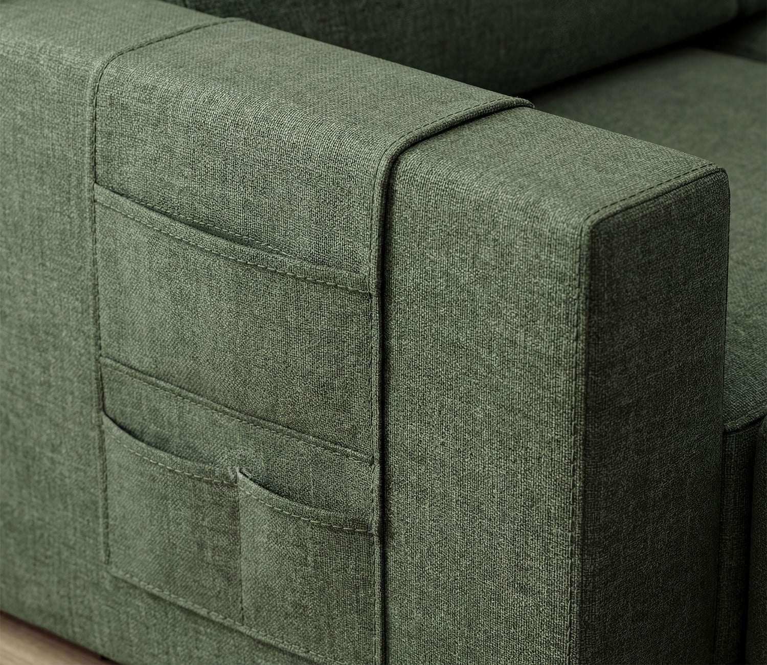 Oasis L-Shape Left Aligned Sectional Sofa (Sage Green)