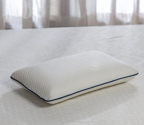 Moonmist Memory Foam Orthopedic Pillow for Neck and Shoulder Pain Relief with Removable Cover (Medium, White)