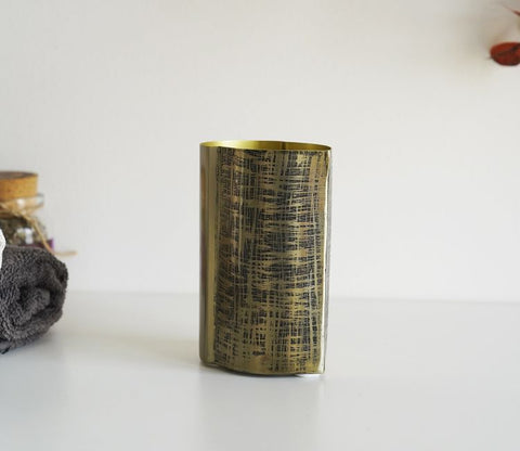 Priscilla Textured Gold And Black Tooth Brush Holder