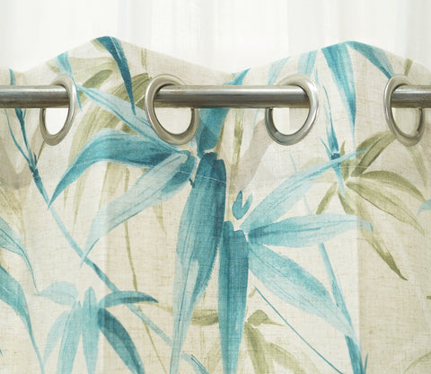 Fern 1 Piece Light-Filtering Curtain (Blue, 7 Feet)