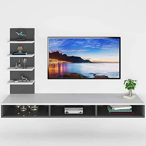 Trueliving Wall-Mounted Cozy Tv Unit with Shelf & Drawers 137.2 L x 33 W x 109.2 H