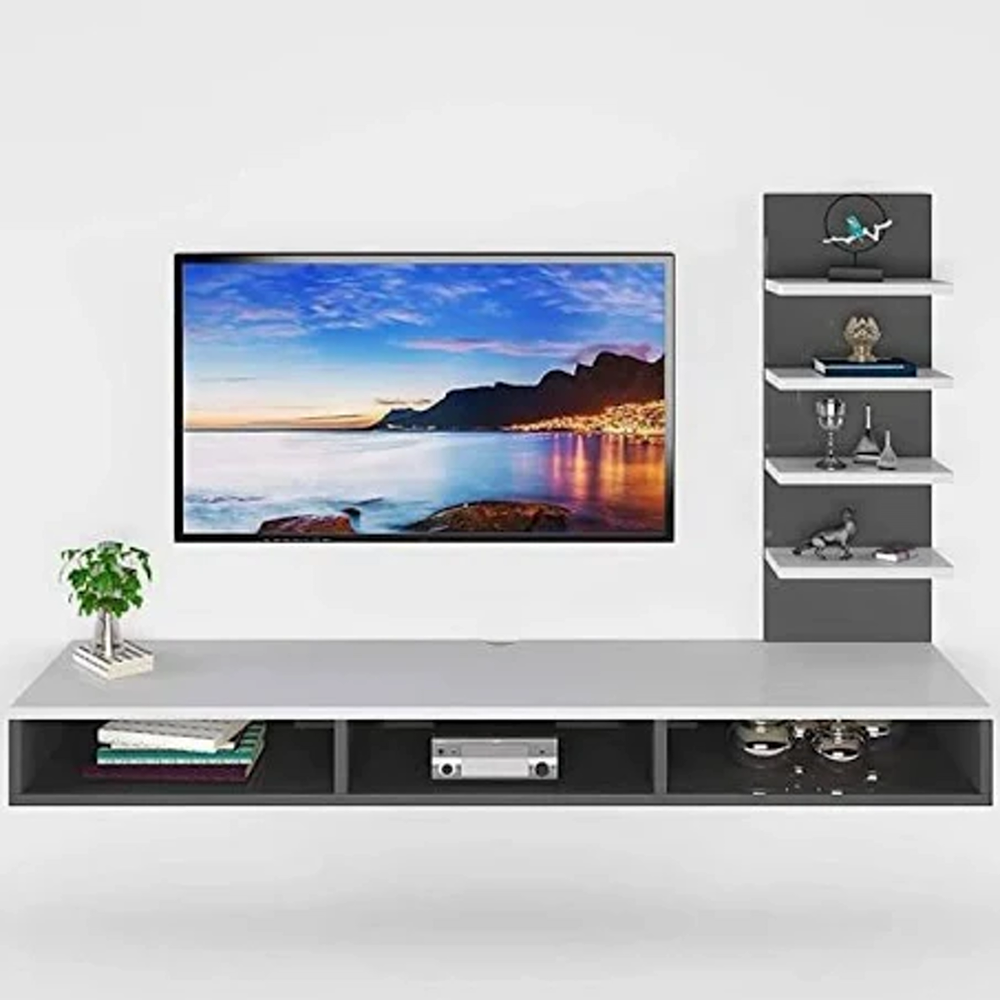 Trueliving Wall-Mounted Cozy Tv Unit with Shelf & Drawers 137.2 L x 33 W x 109.2 H