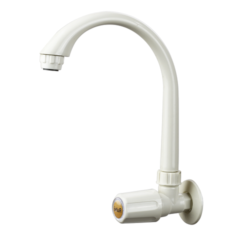 Truliving_Metro Sink Tap with Swivel Spout PTMT Faucet White 15 MM