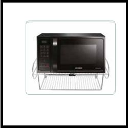 Trueliving_MICROWAVE STAND (FOLDING) Wired Silver *22'' 16'' 15''