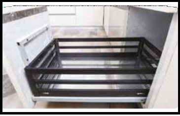 Trueliving_MATTEE BLACK GRAIN TROLLY - 8” *15'' 380MM 450MM Cabinet