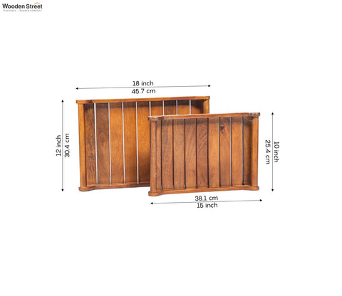Cruiser Mango Wood Handcrafted Rectangular Serving Tray (Set of 2)