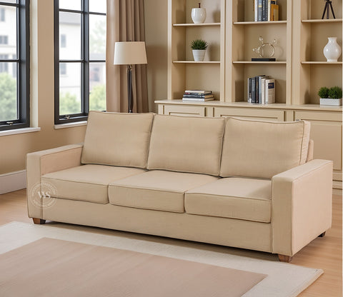 Albus 3 Seater Fabric Sofa (Cotton, Irish Cream)
