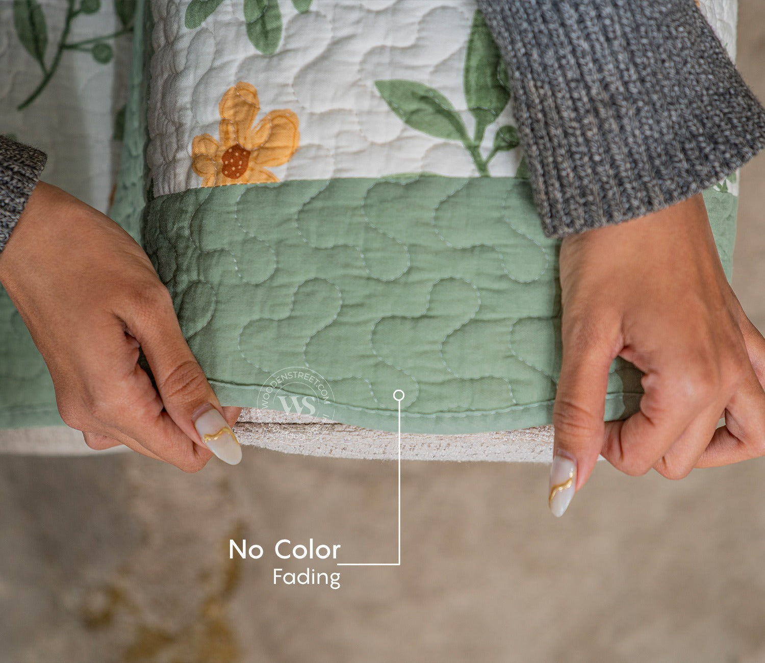Petal Paradise Floral Multi Color Printed 3 Seater Sofa Cover - Set of 8