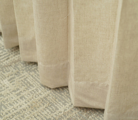 Solid Plain 1 Piece Light-Filtering Curtain (Cream, 7 Feet)
