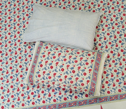 200 TC Double Bed Sheet - Bloom Shay Cotton Bedsheet King Size With 2 Pillow Cover