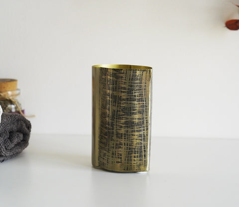 Priscilla Textured Gold And Black Tooth Brush Holder