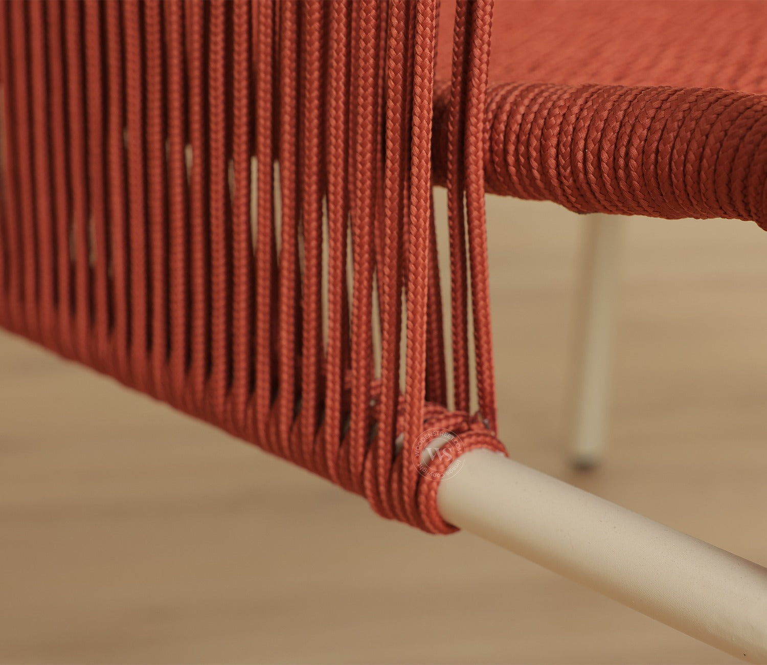 Corsica Rope Woven 2 Seater Outdoor Set with Coffee Table (Brick Red)