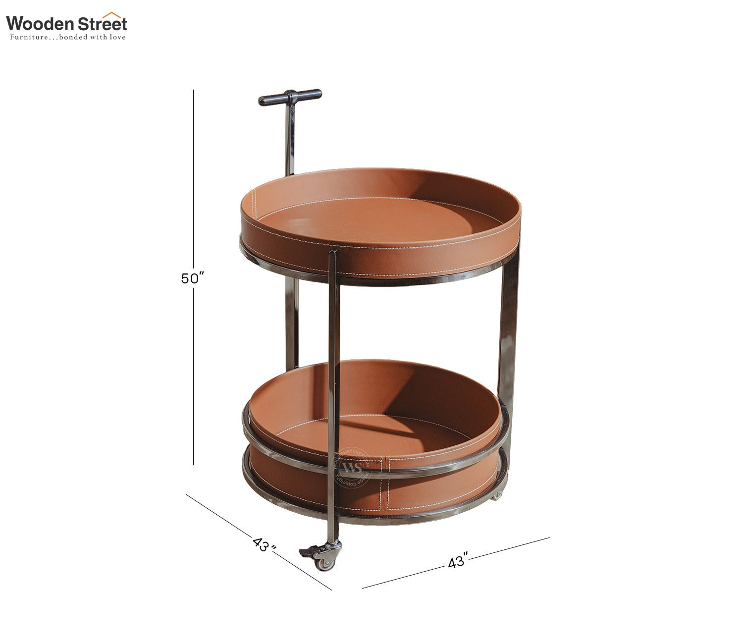 Garren Modern 2-Tier Serving Trolley (Brown)