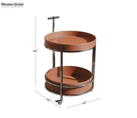 Garren Modern 2-Tier Serving Trolley (Brown)