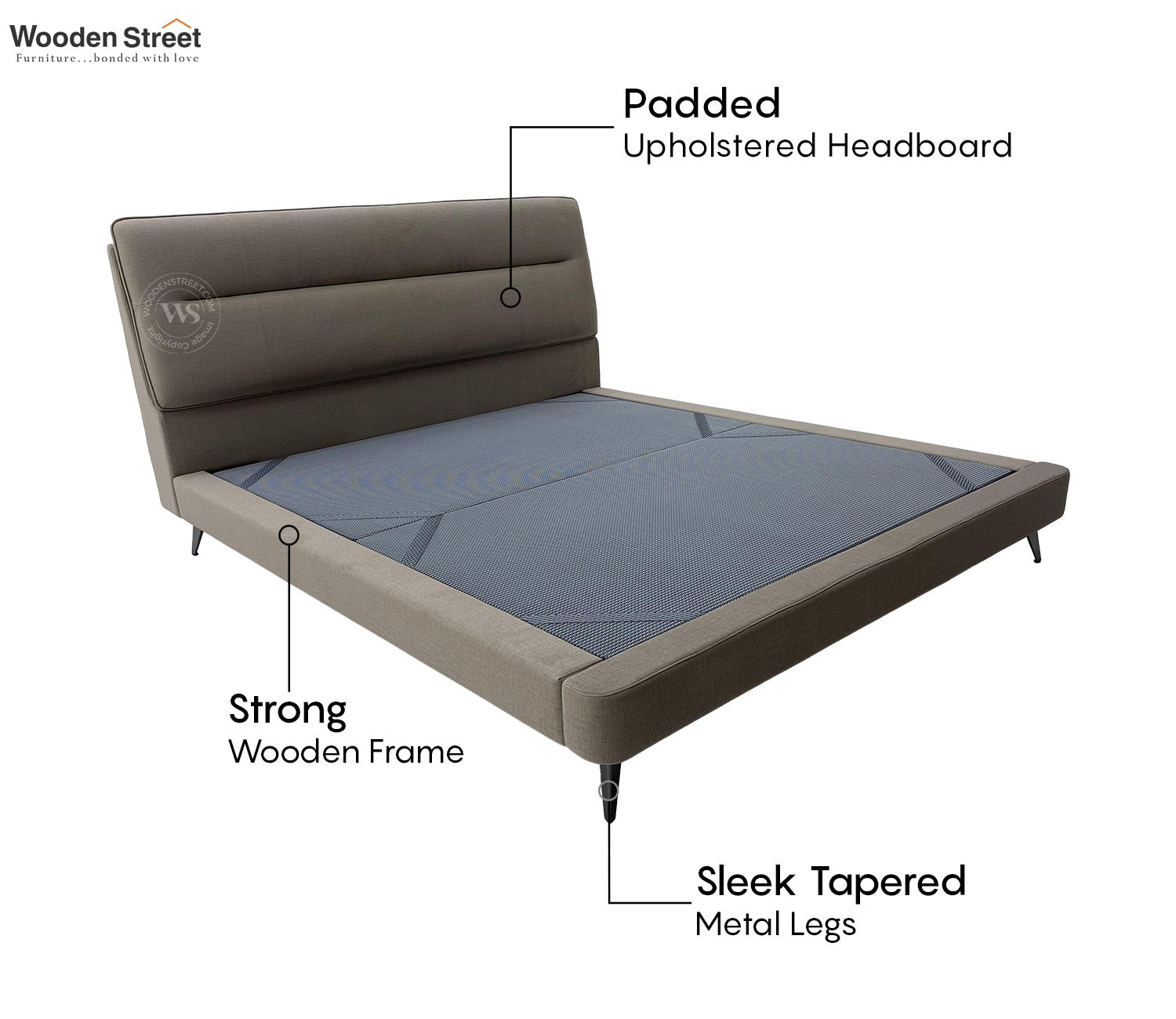 Koza Fabric Bed (Queen Size)