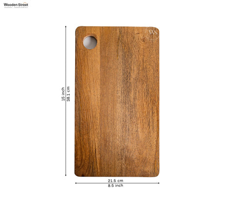 Ridge Natural Mango Wood Handcrafted Non Slip Chopping Board for Kitchen
