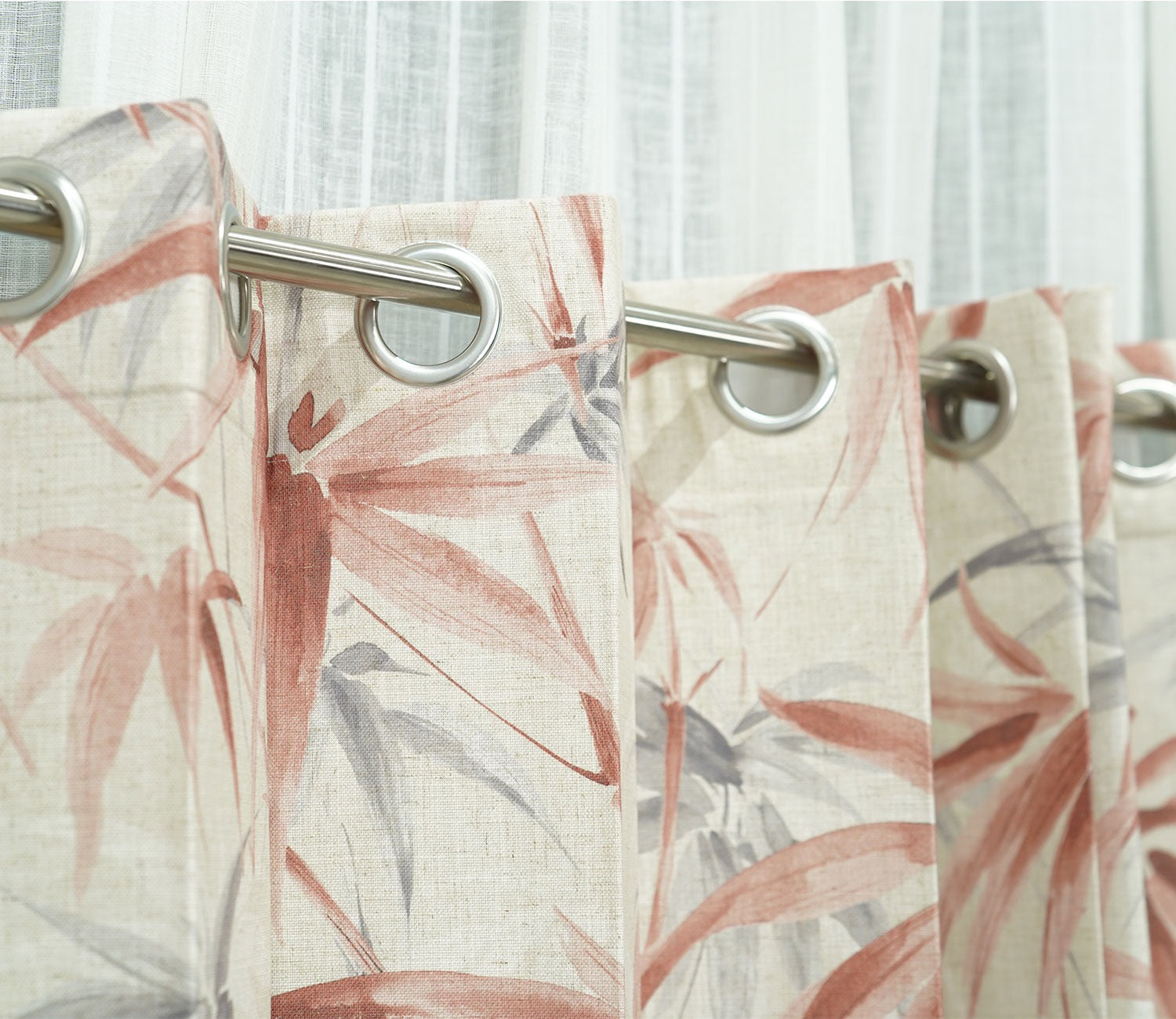 Fern 1 Piece Light-Filtering Curtain (Peach, 7 Feet)