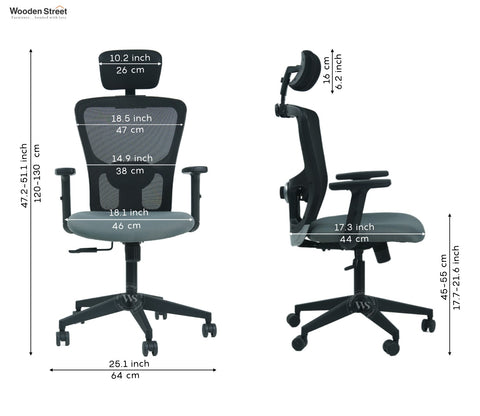 Carina High Back Mesh Office Chair (Grey)