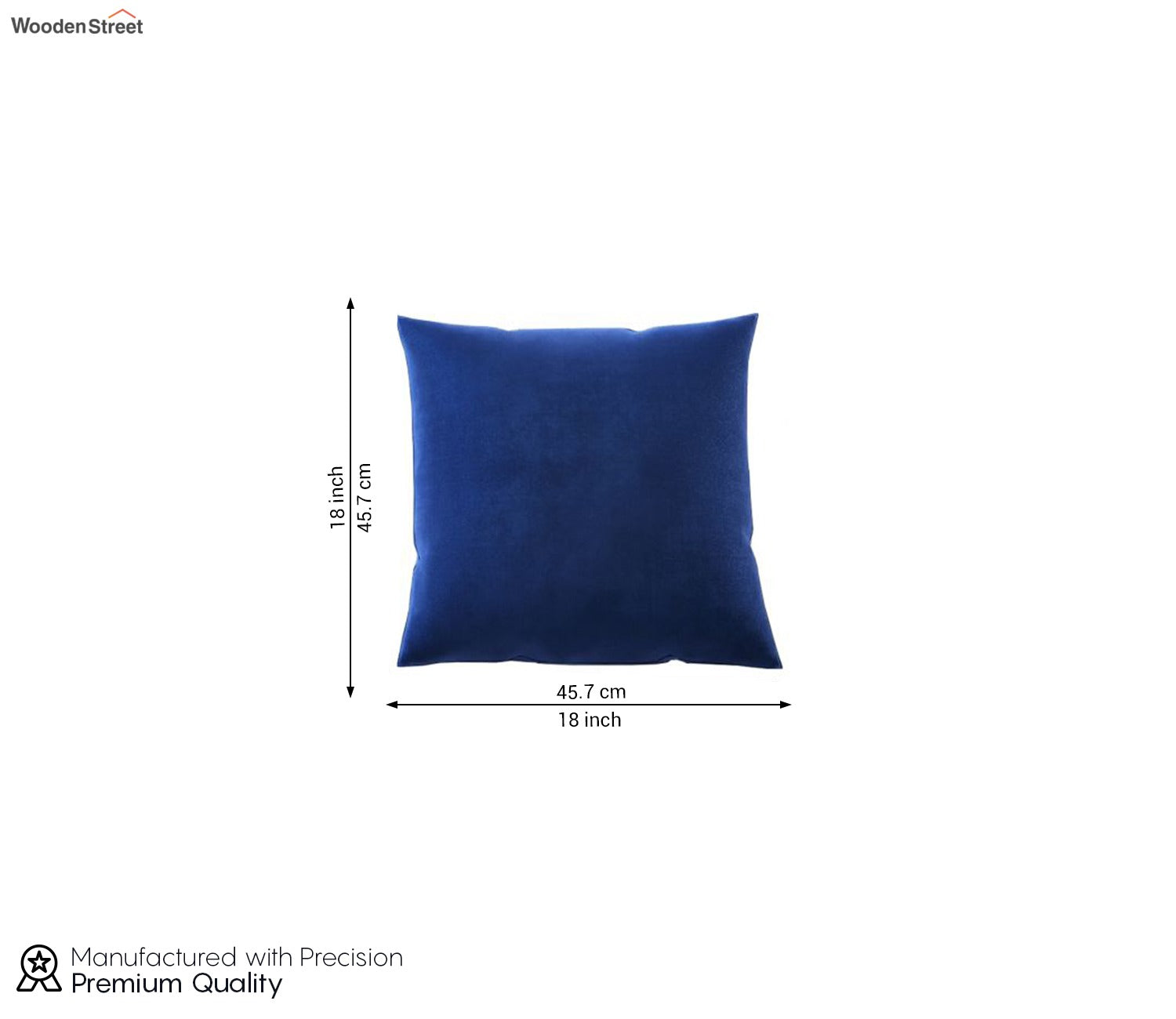 Cupid Velvet Cushion Cover - Pack of 1 (18 x 18 inch, Indigo Blue)