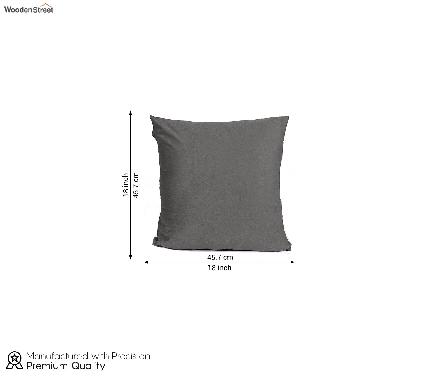 Cupid Velvet Cushion Cover - Pack of 1 (18 x 18 inch, Graphite Grey)