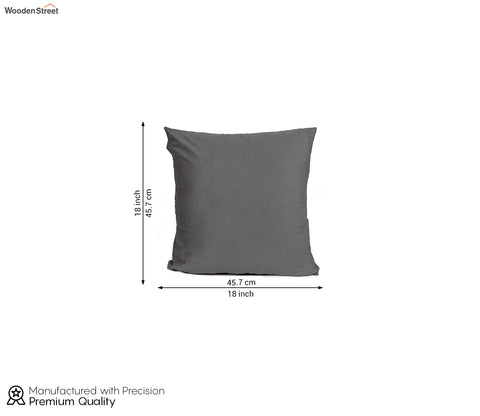 Cupid Velvet Cushion Cover - Pack of 1 (18 x 18 inch, Graphite Grey)