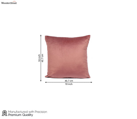 Cupid Velvet Cushion Cover - Pack of 1 (18 x 18 inch, Salmon Pink)