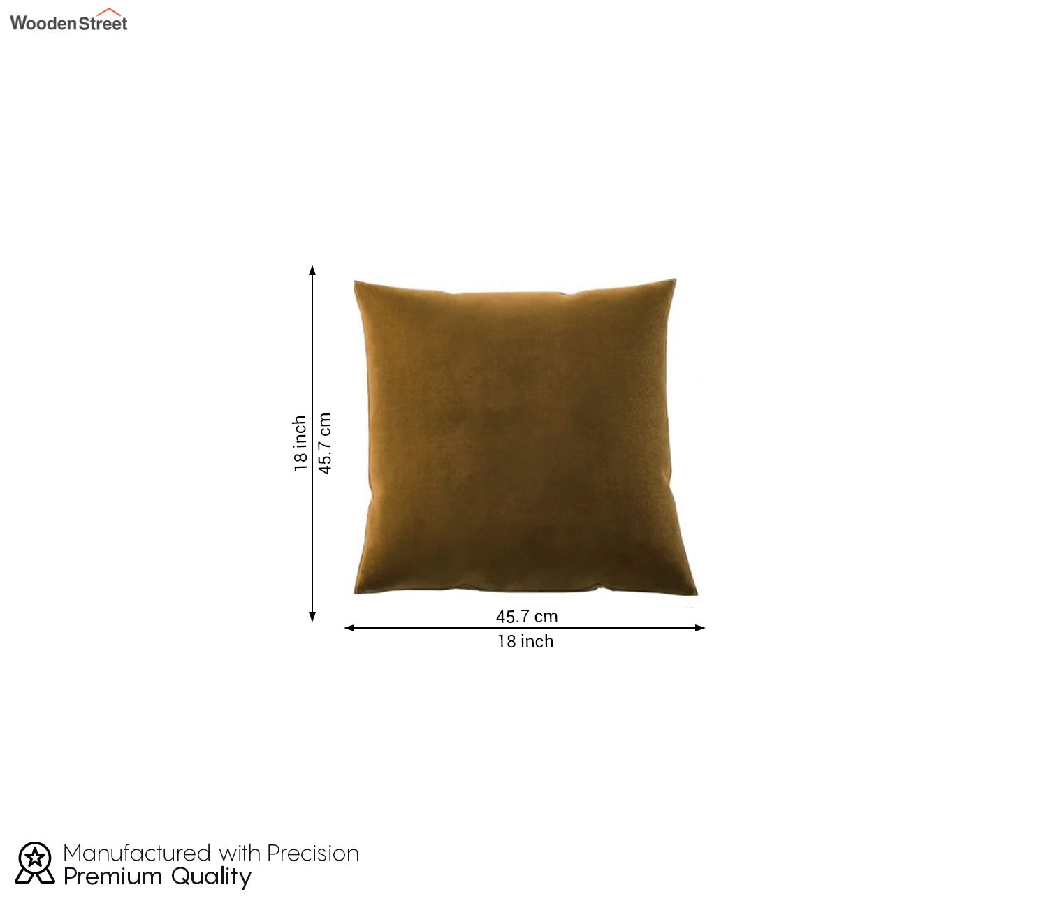 Cupid Velvet Cushion Cover - Pack of 1 (18 x 18 inch, Chestnut Brown)