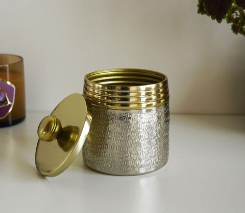 Neysa Hammered Gold and Silver Cotton Jar