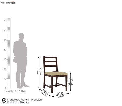 Calabria Sheesham Wood Dining Chair (Walnut Finish)