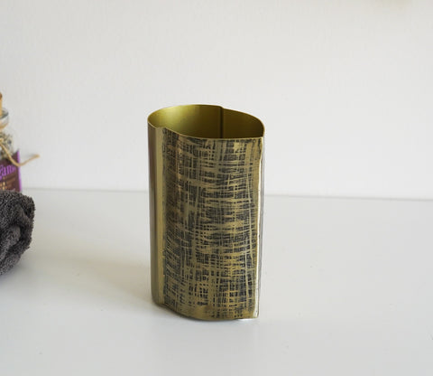 Priscilla Textured Gold And Black Tooth Brush Holder
