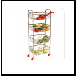 Trueliving_KITCHEN TROLLEY 4 TIER_Silver_Steel