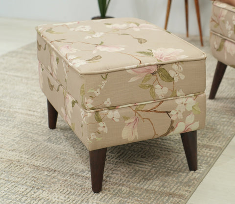 Claudia Ottoman Pouffe (Cotton, Magnolia Beige)