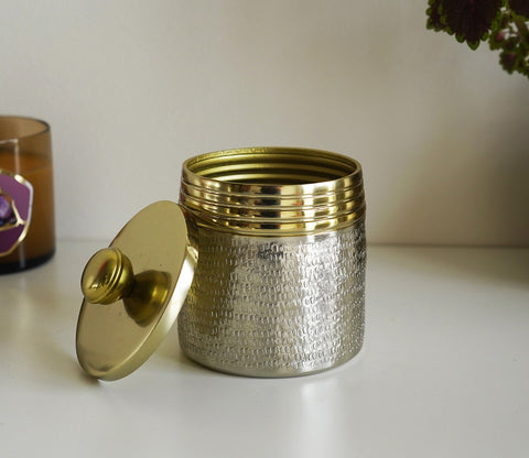 Neysa Hammered Gold and Silver Cotton Jar