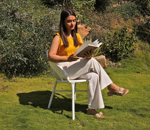 Sienna Wicker Outdoor Garden Chair (White)