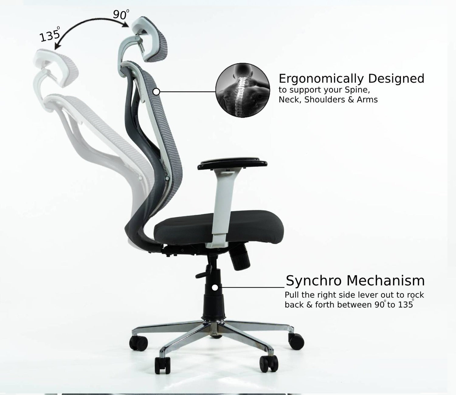 Pictor High Back Mesh Office Chair (Black)