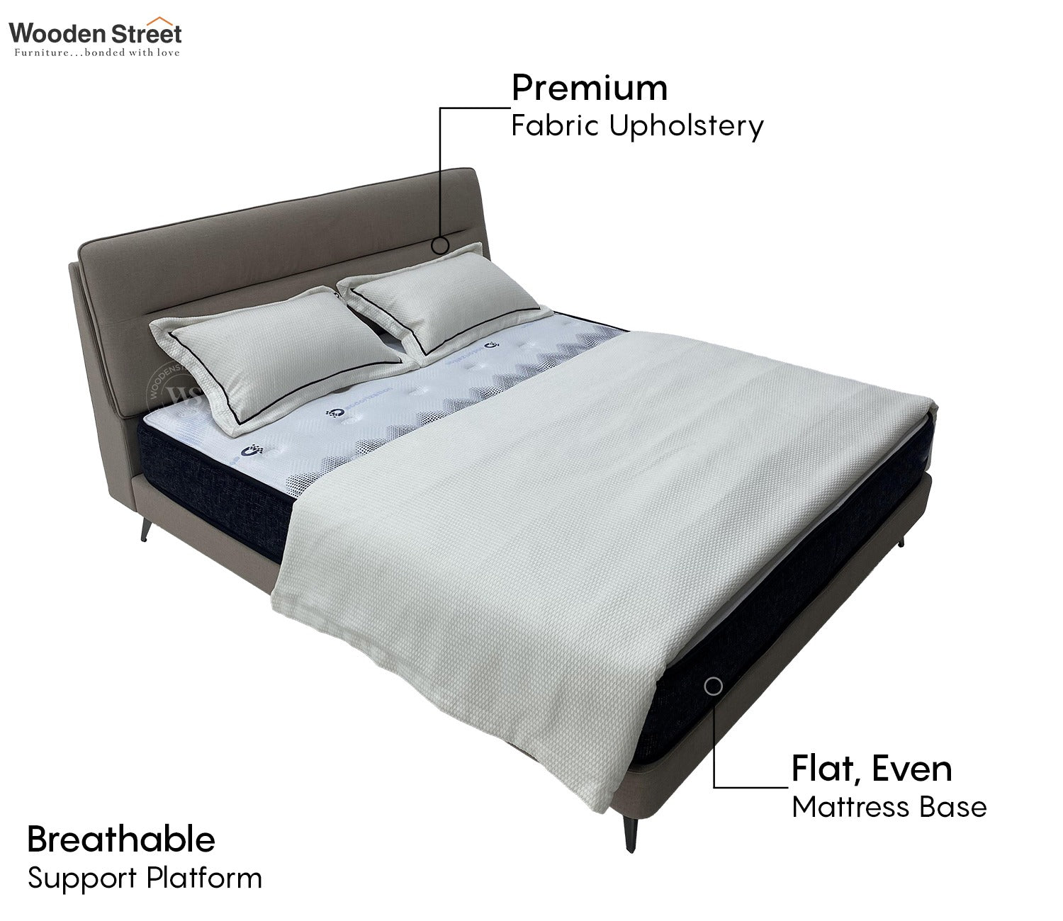 Koza Fabric Bed (Queen Size)