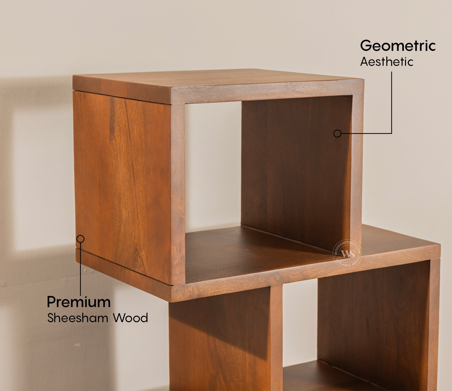 Cagney Sheesham Wood Ladder Book Shelf (Honey Finish)