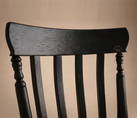 Kanak Designer 6 Seater Sheesham Wood Dining Table Set with Mishaan Quartz Top Table and Misha Chair (Black Finish)