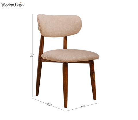 Rivano Sheesham Wood Dining Chair with Plush Upholestery (Jade Ivory)