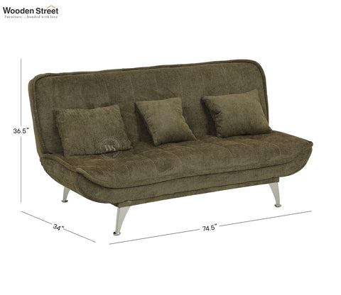 Bastion Premium Upholstery Fabric Sofa cum Bed (Green)