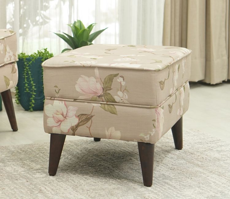 Claudia Ottoman Pouffe (Cotton, Magnolia Beige)