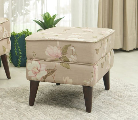 Claudia Ottoman Pouffe (Cotton, Magnolia Beige)