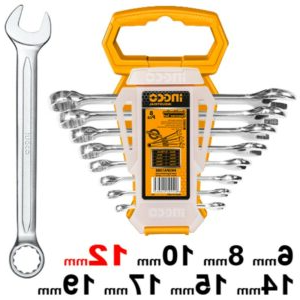 Truliving_Automotive Accessories-Hand Tools & Hardware-Spanner & Spanner Set-INGCO Double Open End Spanner Set HKSPA2088 | 8pcs | 6x7mm to 20x22mm