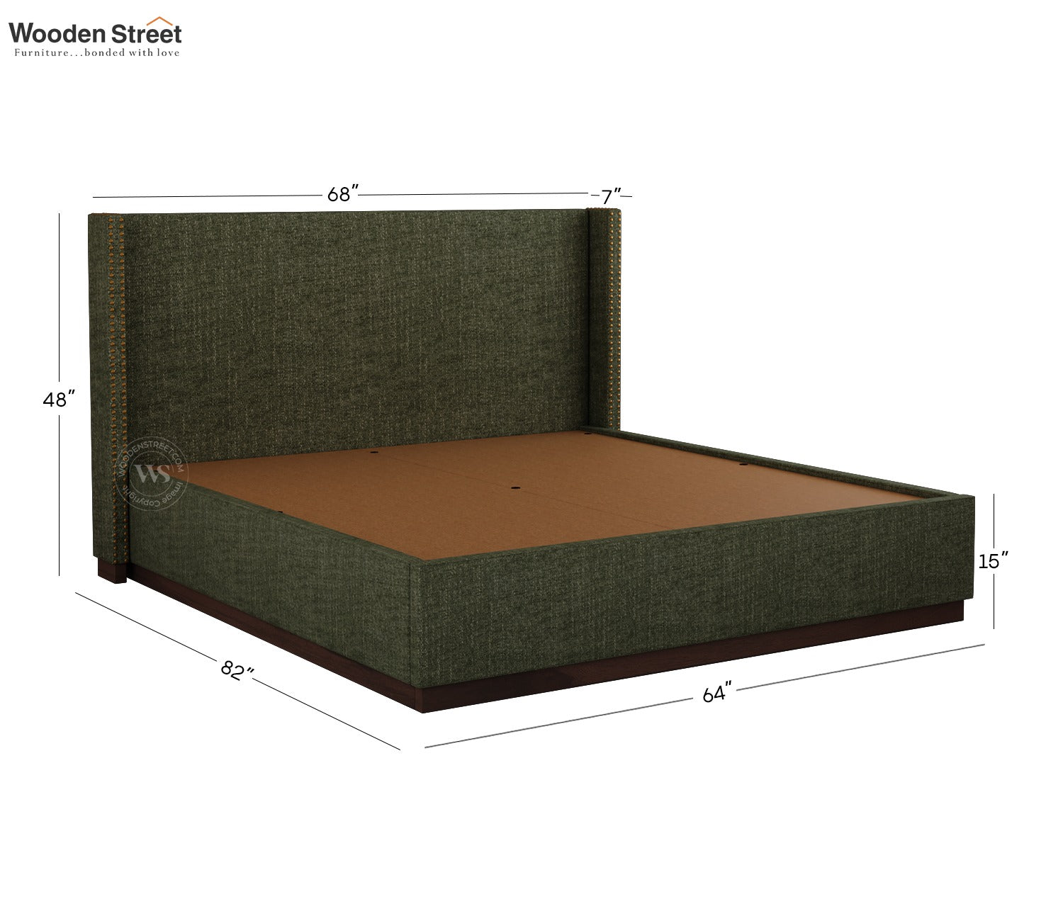 Kesarth Luxe Upholstered Hydraulic Storage Bed with High-Rise Headboard (Queen Size, Sage Green)