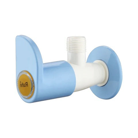 Truliving_Indigo Curve Angle Valve PTMT Faucet White Blue 15 MM